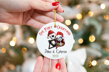 Load image into Gallery viewer, Couples 1st Christmas Ornament - Personalized First Christmas Ornament - Cute First Christmas Ornament- Personalized Christmas gift Wedding
