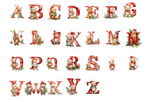 Load image into Gallery viewer, Personalized Initial Bear Ornament - Letter Name Ornament - 2024 Family Ornament - Custom - Christmas gift - Monogram Ornament
