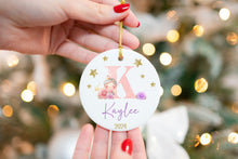 Load image into Gallery viewer, Custom Initial Princess Ornament - Letter Name Ornament - 2024 Family Ornament - Personalized - Christmas gift - Monogram Ornament
