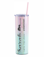 Load image into Gallery viewer, Nashville Tennessee Skinny Tumbler with straw, Girls Trip, Nash Bash, Bachelorette Trip, Custom Skinny Tumbler, Nashville Trip, Vacation
