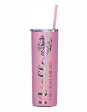 Load image into Gallery viewer, Nashville Tennessee Skinny Tumbler with straw, Girls Trip, Nash Bash, Bachelorette Trip, Custom Skinny Tumbler, Nashville Trip, Vacation
