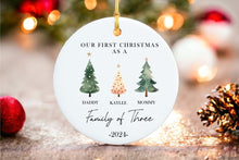 Load image into Gallery viewer, Family of Four Christmas Ornament  Family of 4 - Family Ornament - Personalized Baby&#39;s First Christmas Ornament, First Christmas Ornament

