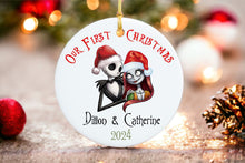 Load image into Gallery viewer, Couples 1st Christmas Ornament - Personalized First Christmas Ornament - Cute First Christmas Ornament- Personalized Christmas gift Wedding
