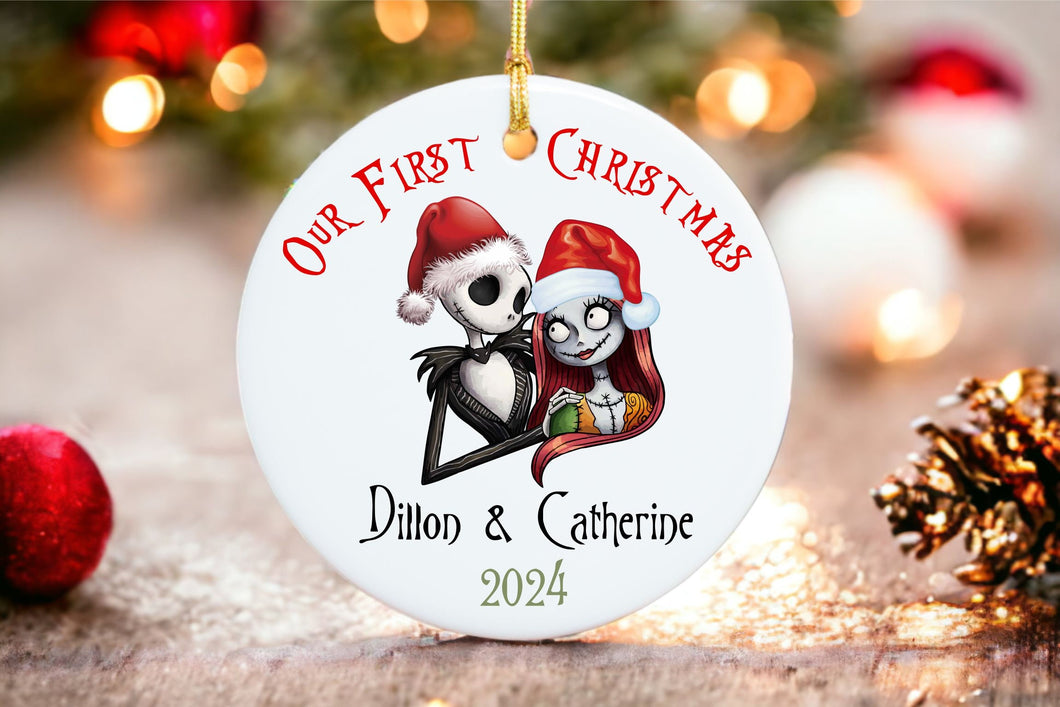 Couples 1st Christmas Ornament - Personalized First Christmas Ornament - Cute First Christmas Ornament- Personalized Christmas gift Wedding
