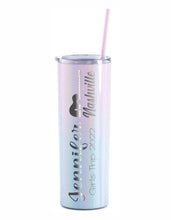 Load image into Gallery viewer, Nashville Tennessee Skinny Tumbler with straw, Girls Trip, Nash Bash, Bachelorette Trip, Custom Skinny Tumbler, Nashville Trip, Vacation
