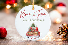 Load image into Gallery viewer, Couples 1st Christmas Ornament - Personalized Just Married Ornament - Cute First Christmas Ornament- Personalized Christmas gift Wedding
