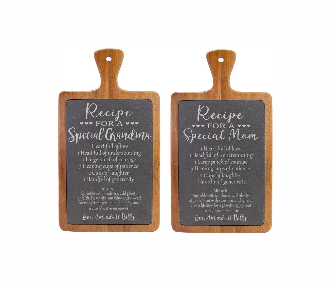 Cutting Board Personalized, Acacia Wood Slate Cutting Board, For Mom or Grandma