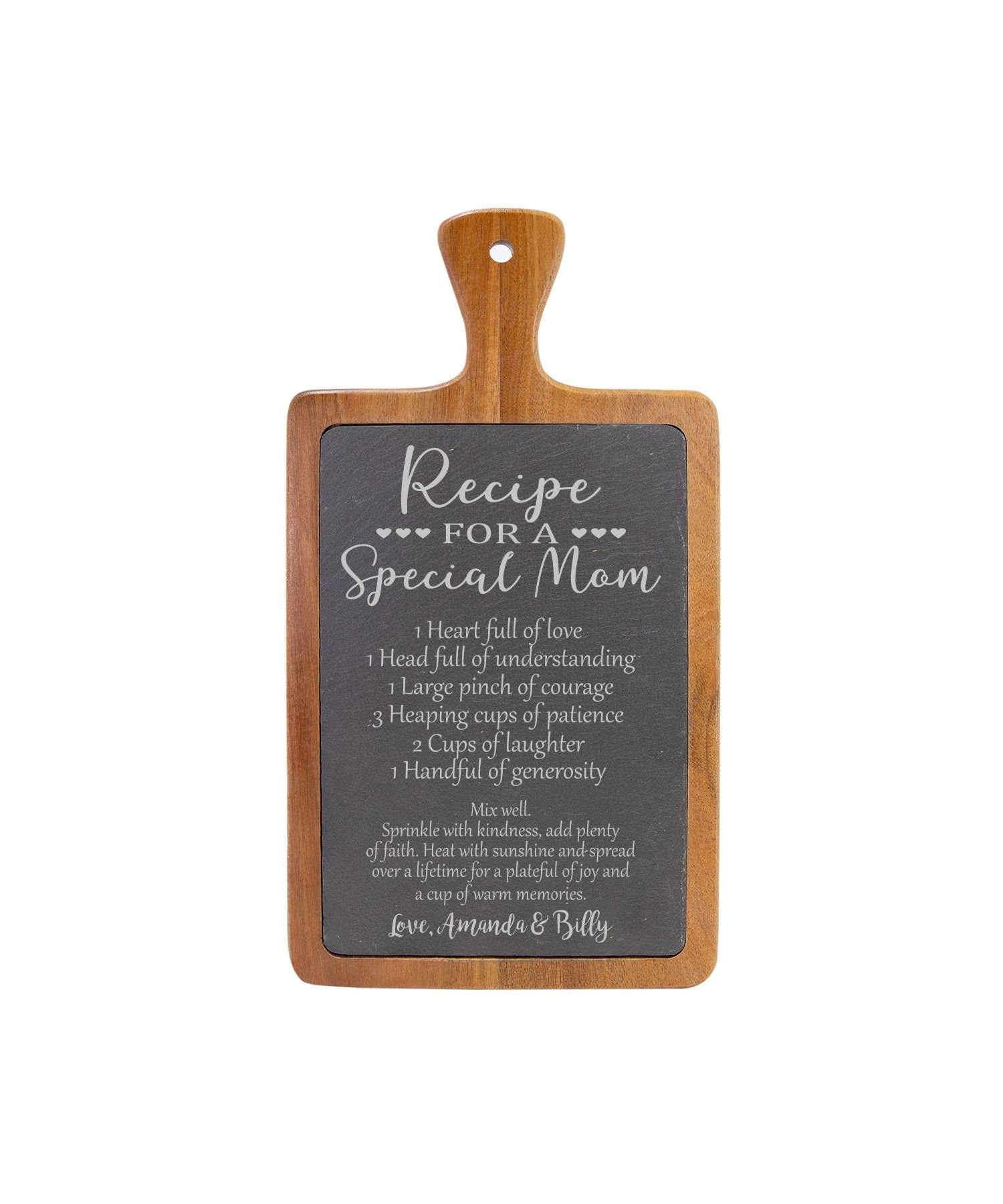 A Special Mom Recipe Cutting Board. Gift For Mom.