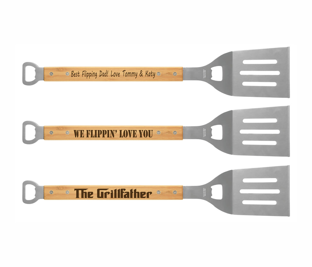 Personalized Spatula, Grilling Spatula, BBQ Spatula, Bamboo Wood Spatula, Engraved Spatula, Dad Spatula, Dad Gift, Fathers Day Gift for Dad